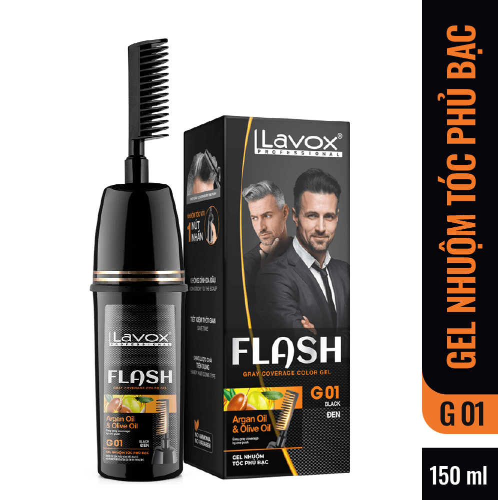 Gel Lược Nhuộm Phủ Bạc Argan Oil & Olive Oil Flash