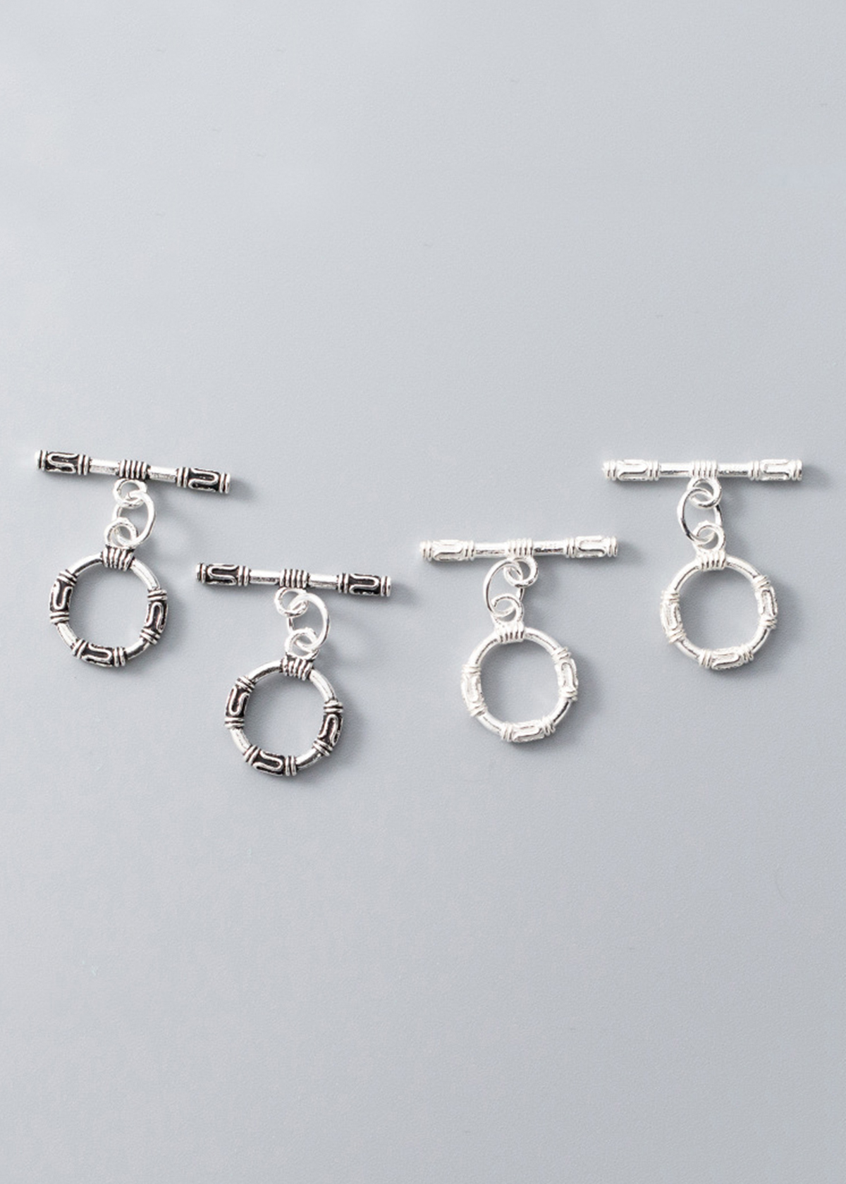 Combo 2 cái charm bạc móc khóa tròn kết vòng tay, dây chuỗi - Ngọc Quý Gemstones