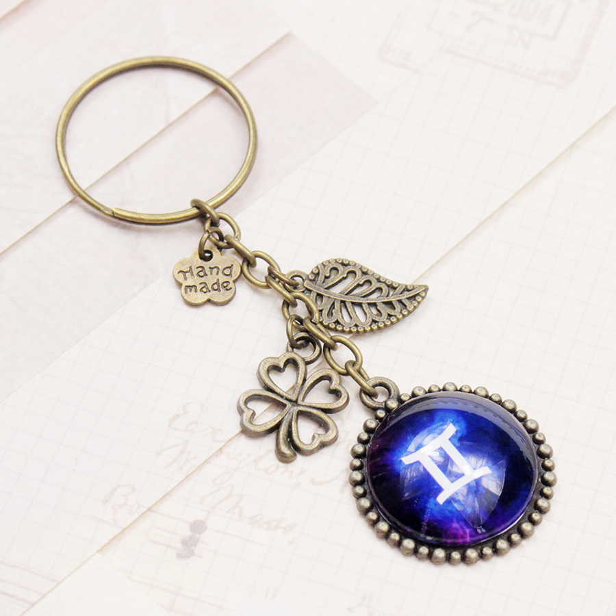 Móc khóa 12 cung hoàng đạo Zodiac màu sắc tươi sáng siêu đẹp 06646-MK0021
