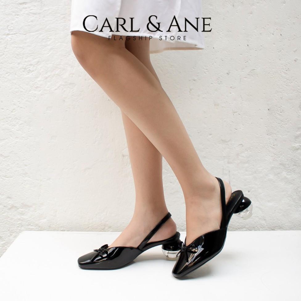Carl &amp; Ane - Giày cao gót mũi nhọn phối dây gót tròn cao 5cm màu đỏ _ CL002