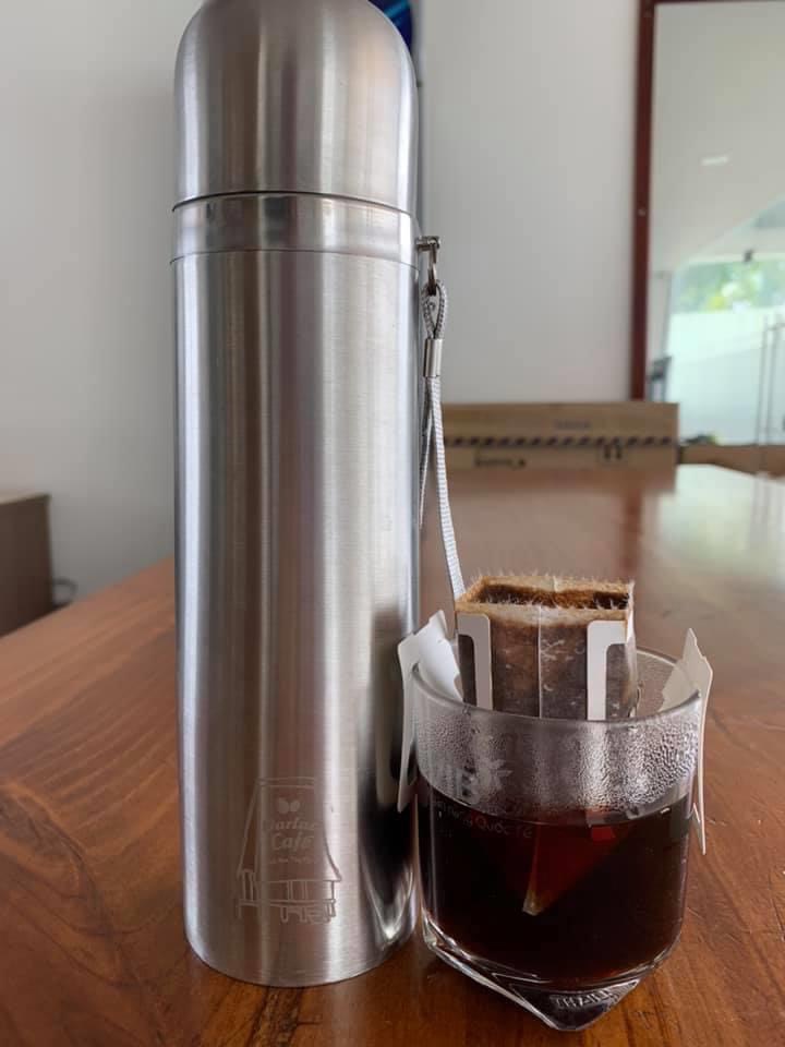 Combo 4 hộp Cà phê túi lọc hiệu Darlac Café Hộp 150g - Tặng bình giữ nhiệt và ly thủy tinh cao cấp