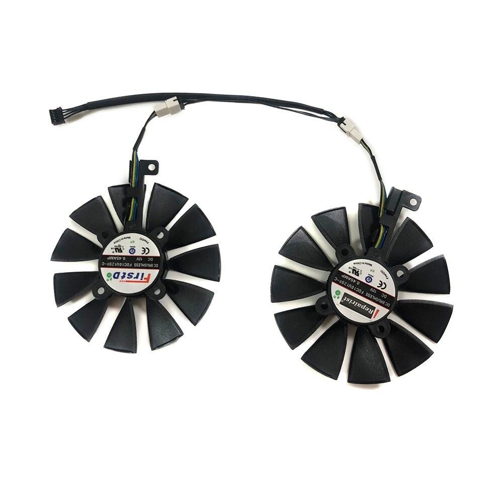 Set 2 Quạt Tản Nhiệt Làm Mát Fdc10U12S9-C Gtx 1070 / 1060 Dual Gpu Cho Asus Geforce Ex-Gtx1070 Ex-Gtx10S
