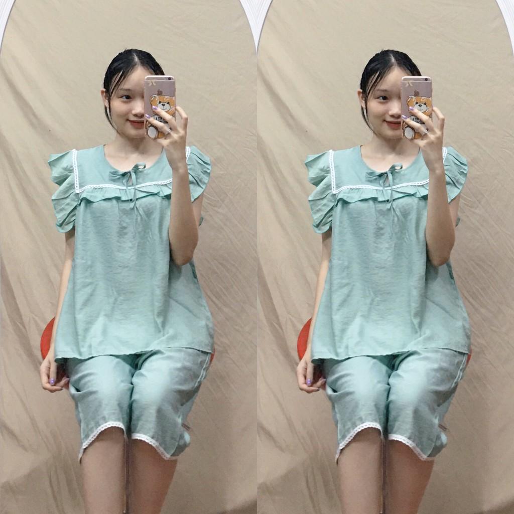 Bộ đồ bầu đùi mùa hè chất lụa siêu mát