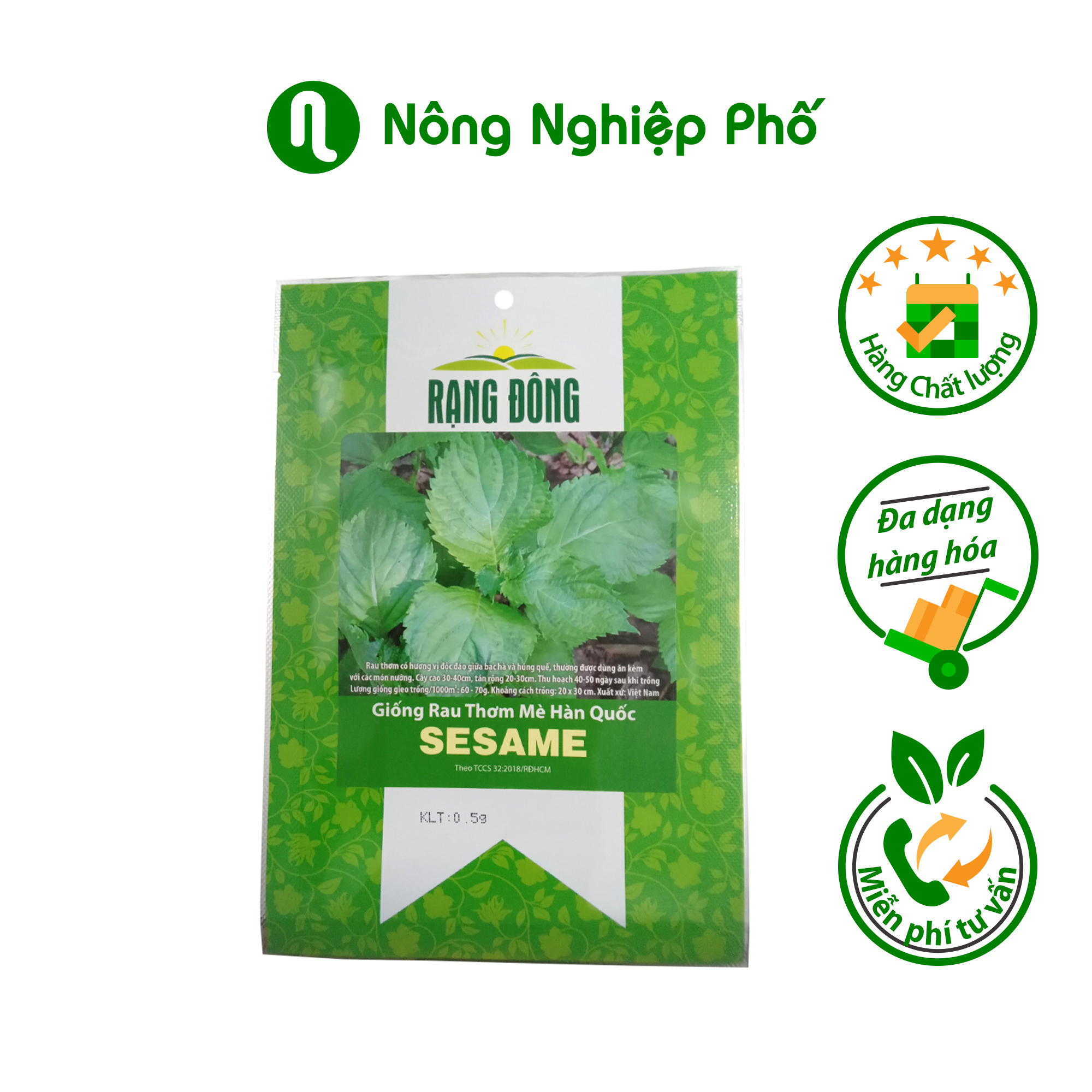 Hạt giống Rau thơm mè Hàn Quốc Rạng Đông - Gói 0.5gram