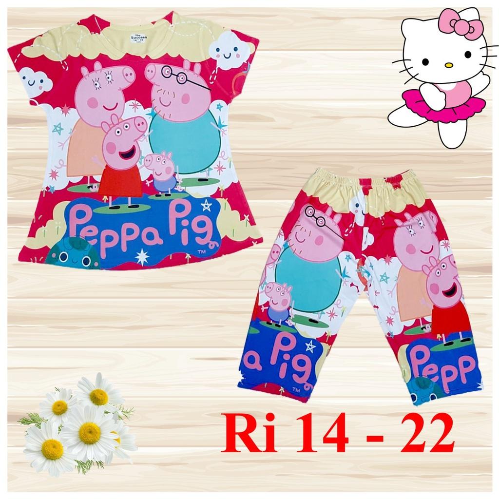 Đồ bộ cho bé gái hình Heo Peppa bigsize 26-40KG chất thun lạnh Thái cực mềm mát