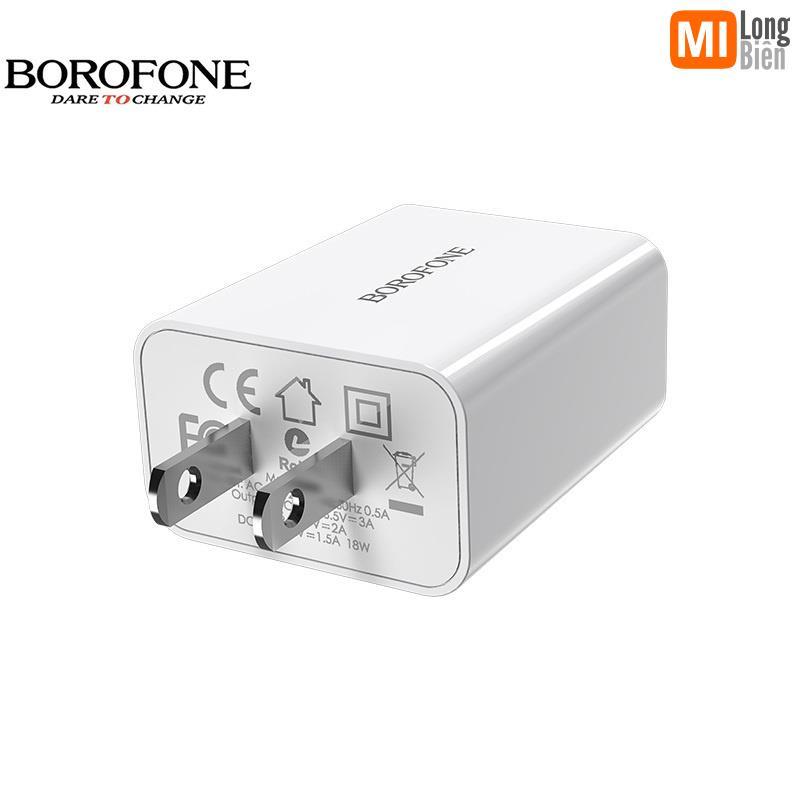 Củ sạc nhanh 18W - QC3.0 BOROFONE BA21 cổng USB - Chính hãng