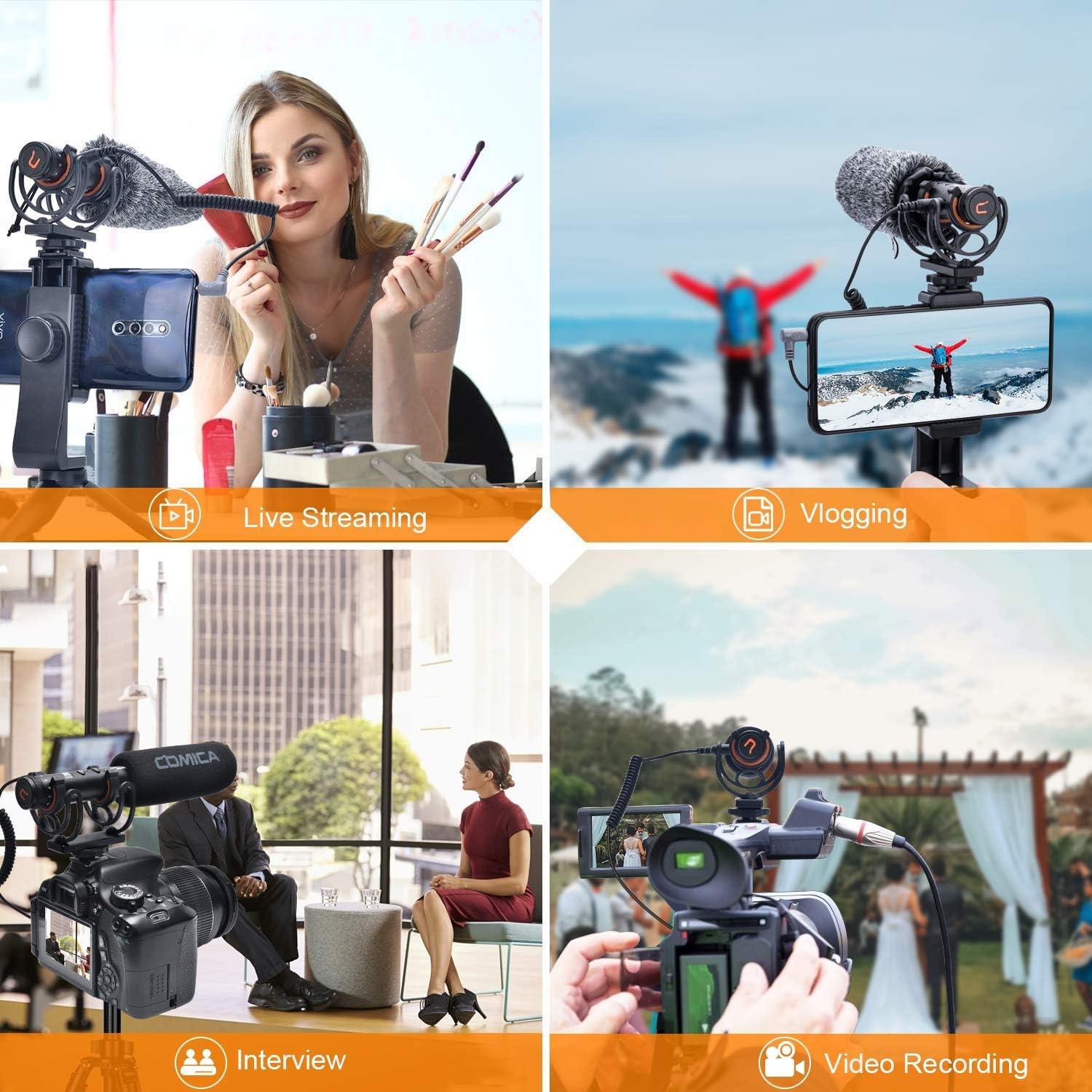 ROGTZ Micro Comica CVM-VM20 Mic Shotgun định hướng cho điện thoại, máy ảnh, máy tính laptop, làm vlog, phỏng vấn, ASMR mukbang - Hàng Nhập Khẩu