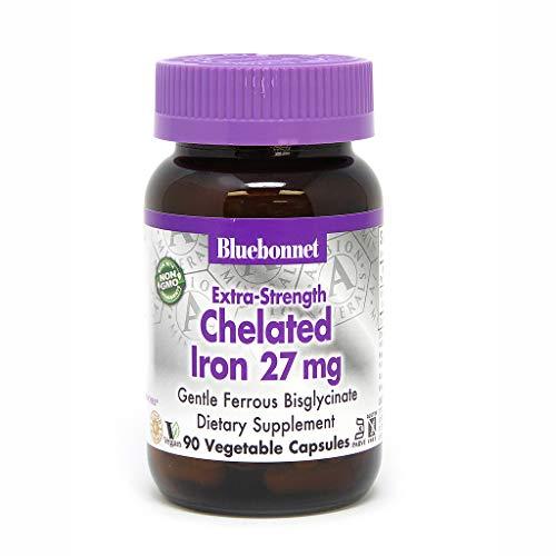 BlueBonnet Albion Extra Strength Chelated Iron Vegetarian Capsules, 90 Count