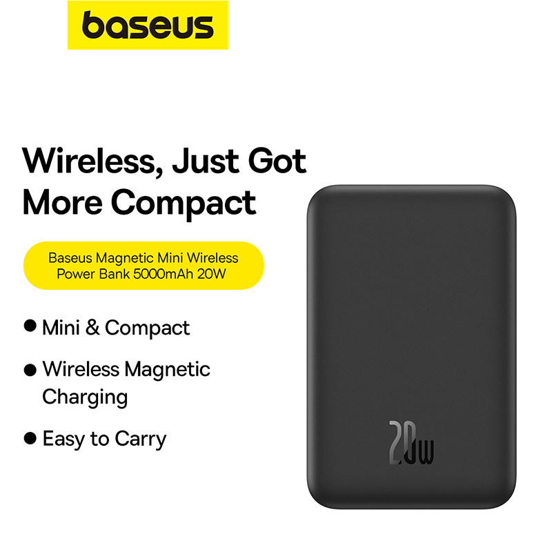 Pin Sạc Dự Phòng Không Dây Tích Hợp Nam Châm Baseus Magnetic Mini Wireless Fast Charge Power Bank 5000mAh 20W - Hàng chính hãng