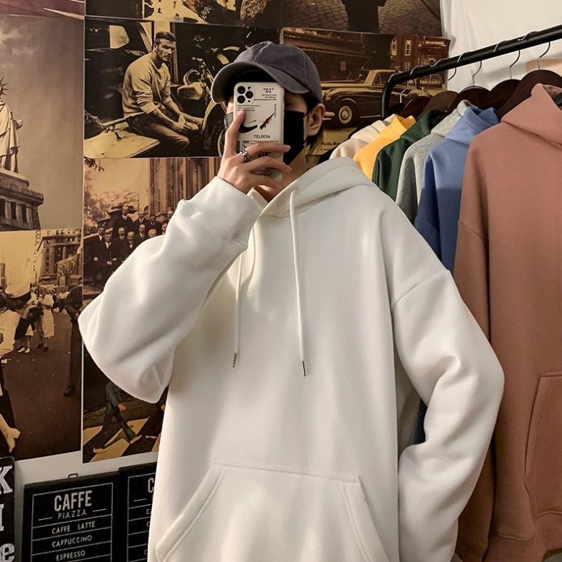 Sỉ - Áo Hoodie Trơn ̂ ́ Áo nỉ hoodie nam nữ fom rộng