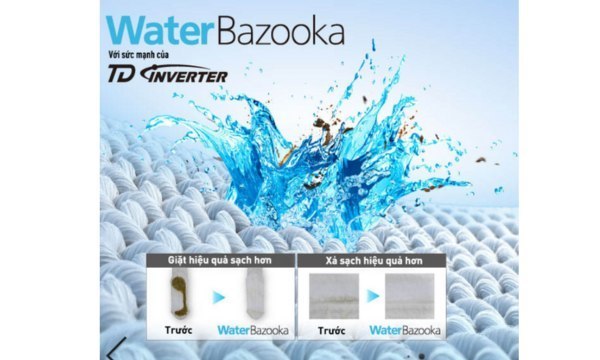 Máy giặt Panasonic Inverter 10.5 kg NA-FD10AR1BV Water Bazooka cho hiệu quả giặt sạch sâu hơn