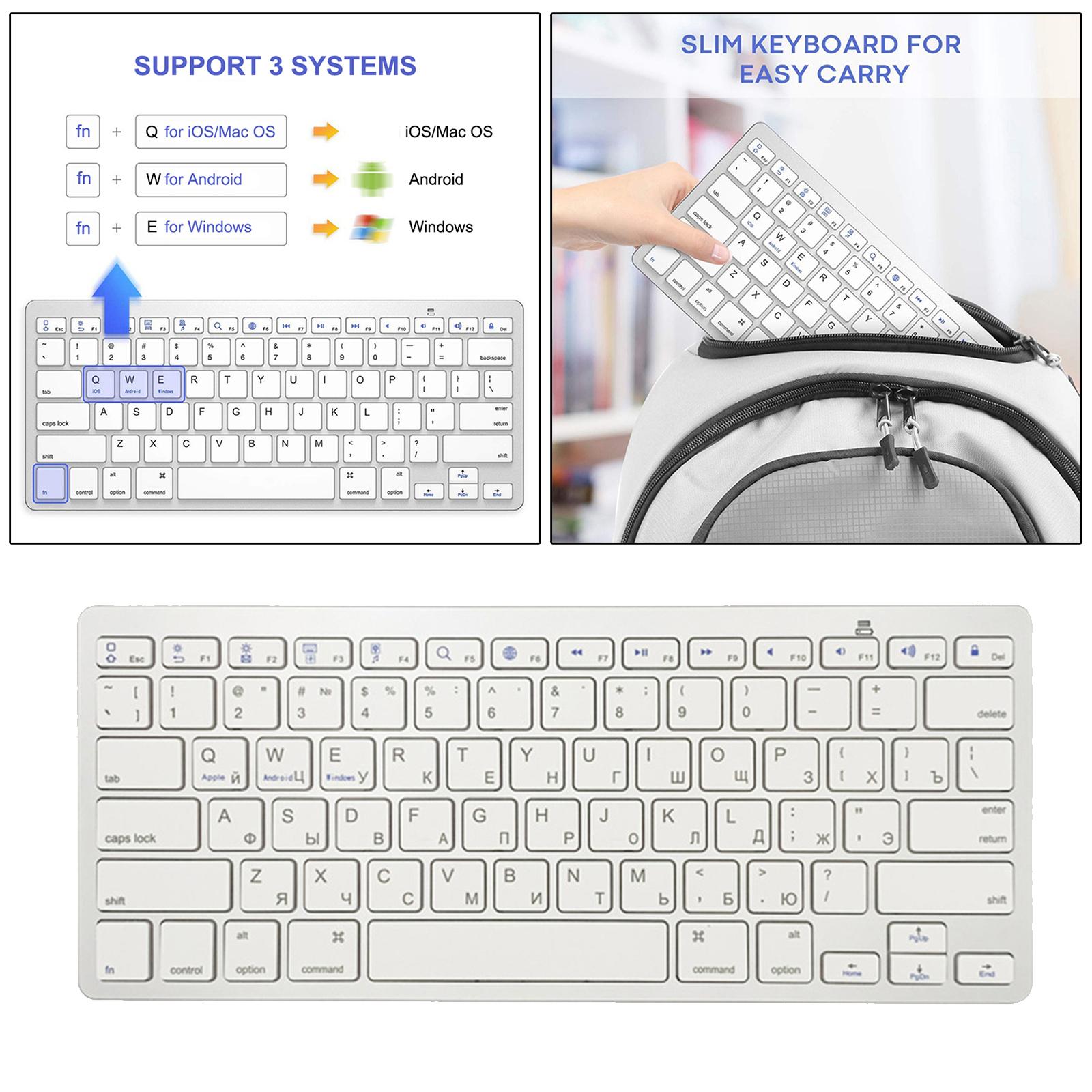 78 Keys Bluetooth Keyboard Russian for Computer Desktop Laptop Portable Slim