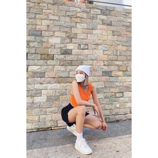 Áo croptop ba lỗ basic vạt bầu 4 màu trendy