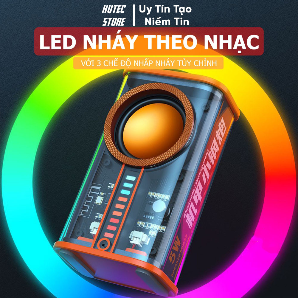 Loa bluetooth K07 không dây âm bass rung siêu trầm công suất cao, có đèn led nhiều màu nhảy theo nhạc