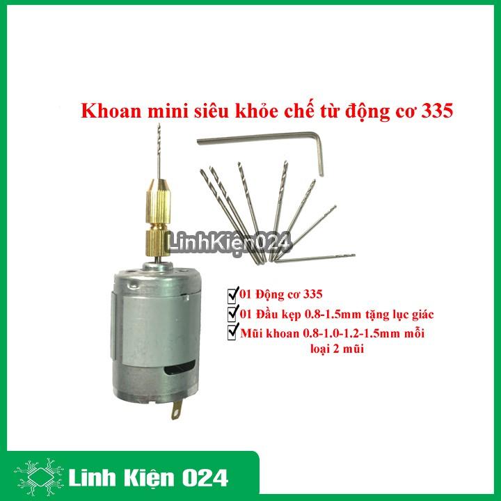 Khoan mini siêu khỏe chế từ động cơ 335 và phụ kiện V1