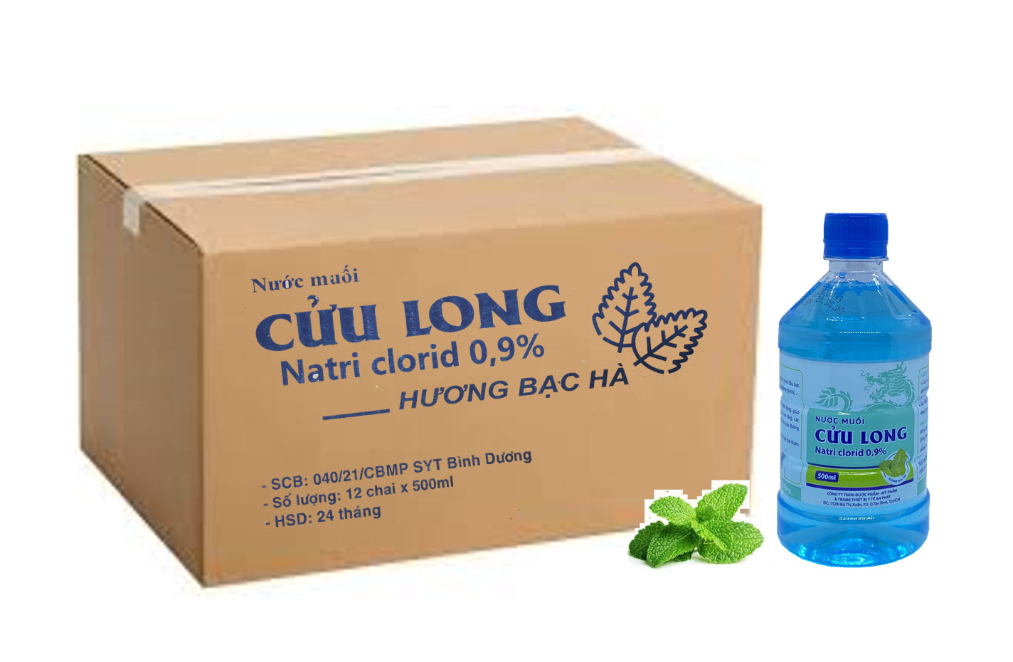 Nước Muối Sinh Lý Súc Miệng Cửu Long Hương Bạc Hà - Natri Clorid 0,9%