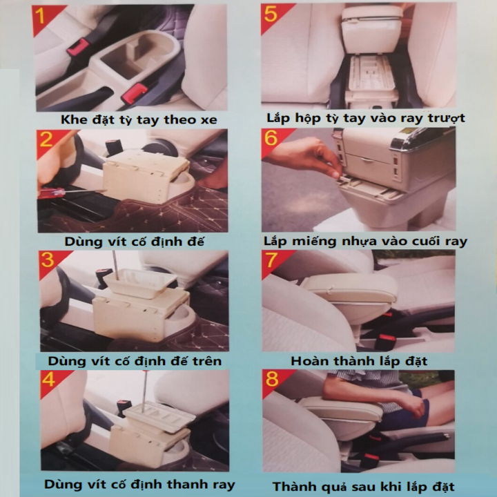 Hộp tỳ tay ô tô cao cấp JD-ZX - 2 màu: Đen và Be - Dùng cho nhiều loại xe