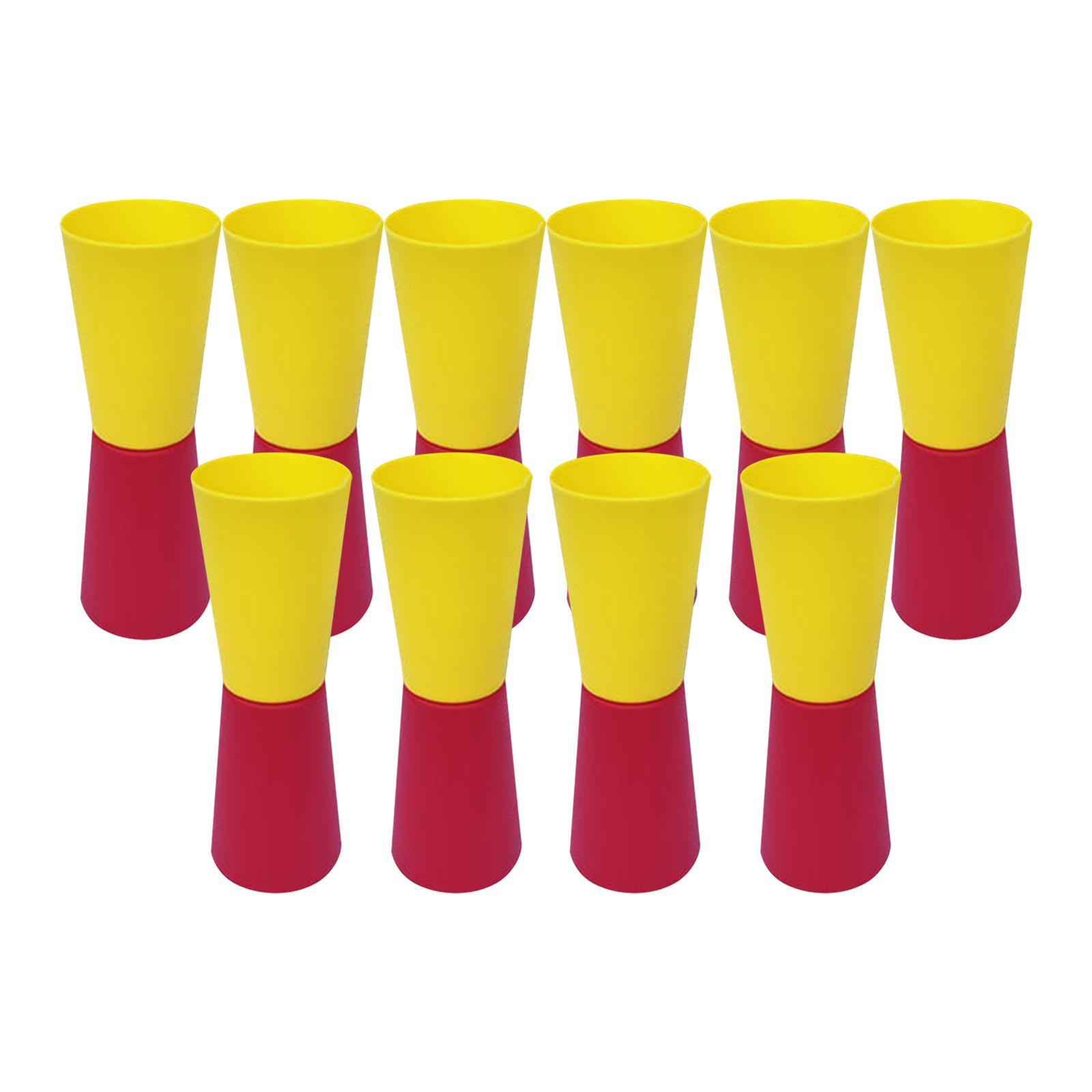 10 Pieces Flip Cups Speed Agility Training Aid for Kindergarten Gym with Net