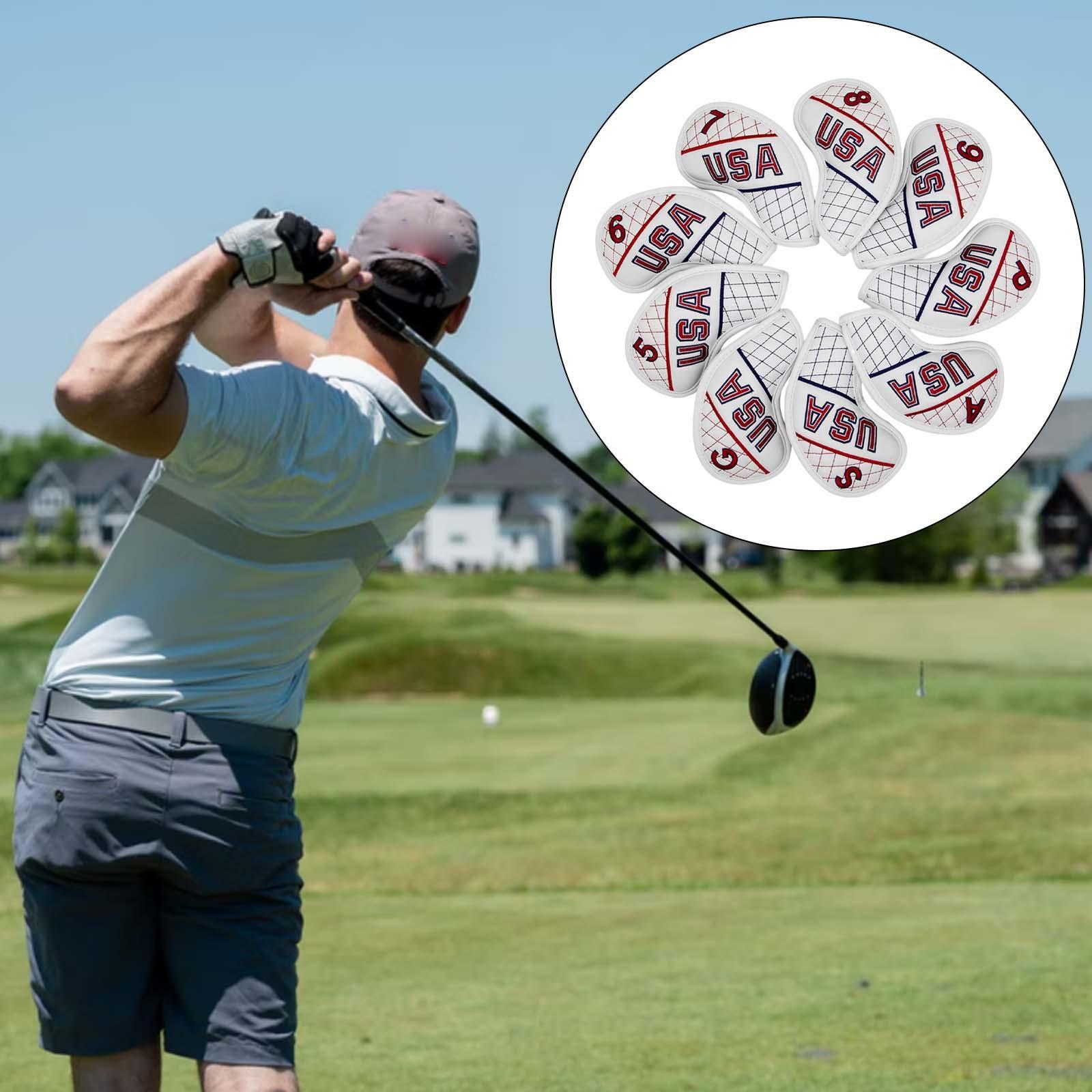 9x Premium Golf Head Iron Cover Set W/ Number Case 5,6,7,8,9,P,A,S,G for Irons All Brands