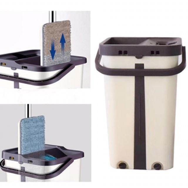 BỘ CHỔI LAU NHÀ 360 ĐỘ TỰ VẮT THÔNG MINH HÌNH CHỮ NHẬT TẶNG KÈM 2 BÔNG LAU - hàng loại 1