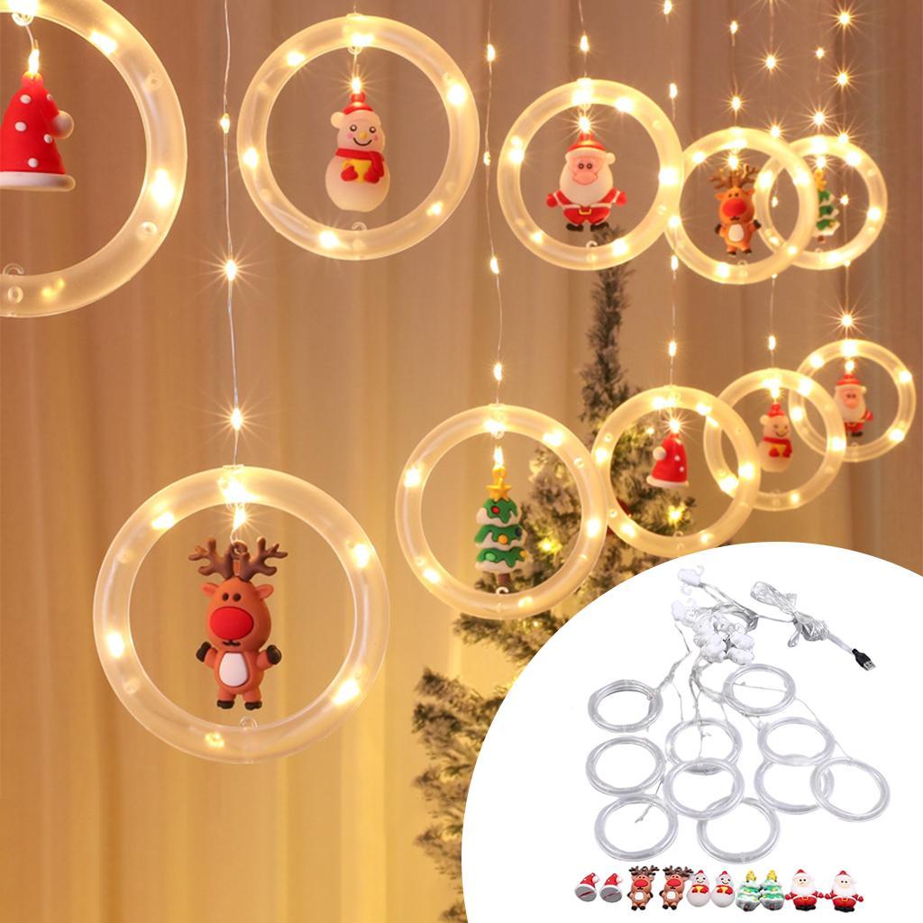 2x Christmas Curtain Lights Clear USB Powered for Bedroom