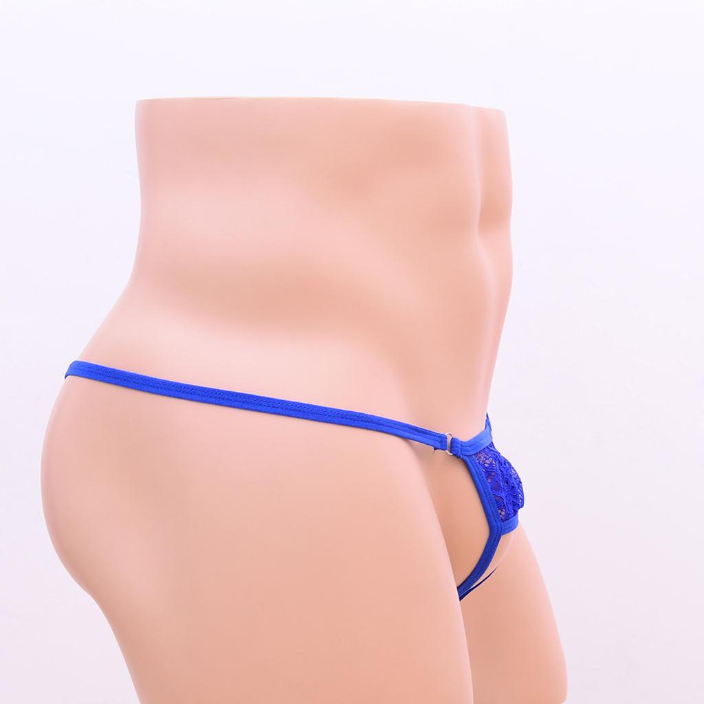 2Pcs Men's Open Front Breathable G-String Underwear Pouch Brief Thong