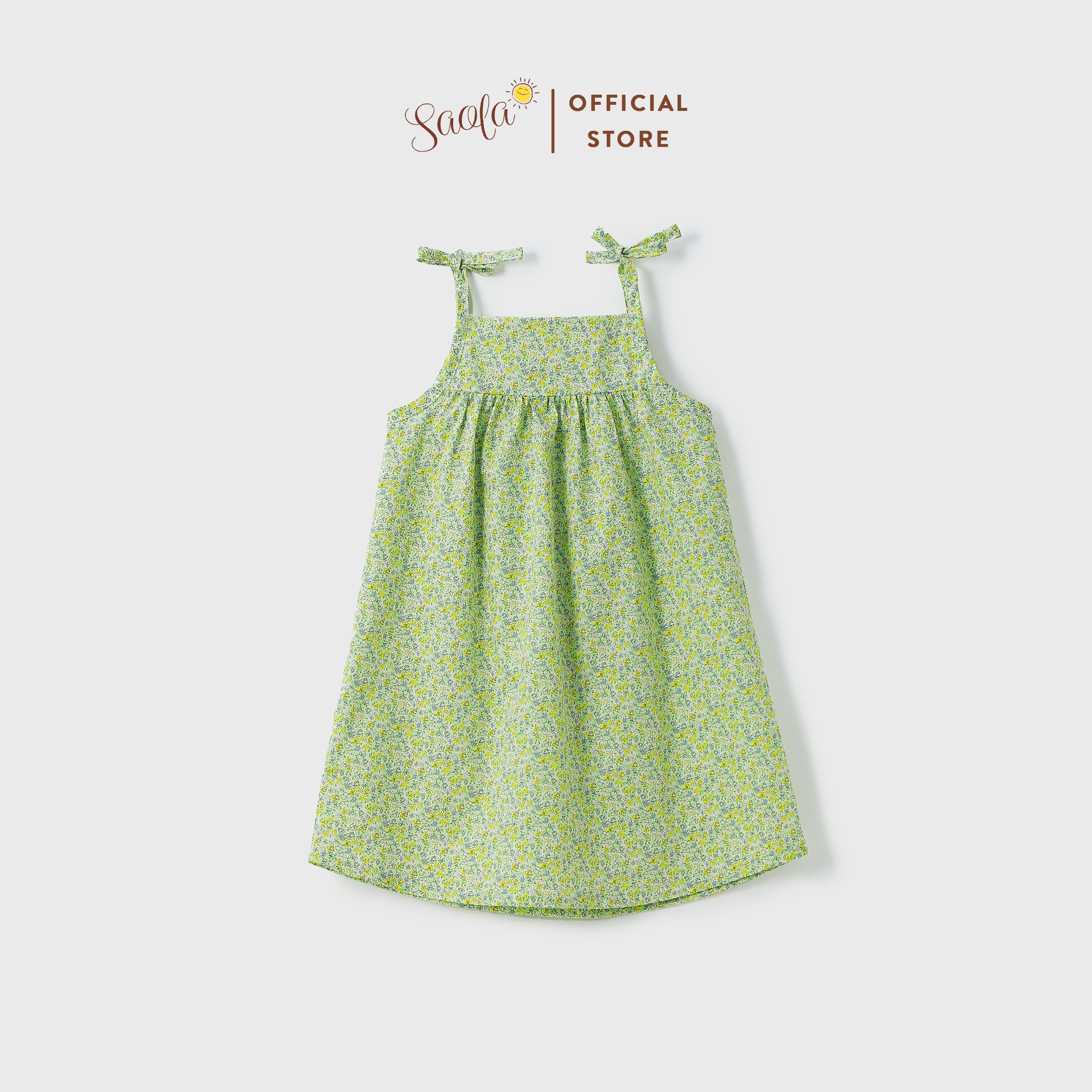 Đầm/ Váy Bé Gái Hai Dây Chất Liệu Cotton Họa Tiết Hoa Nhí Dễ Thương - SAPPHIRE DRESS - DRC036 - SAOLA KIDS CLOTHING