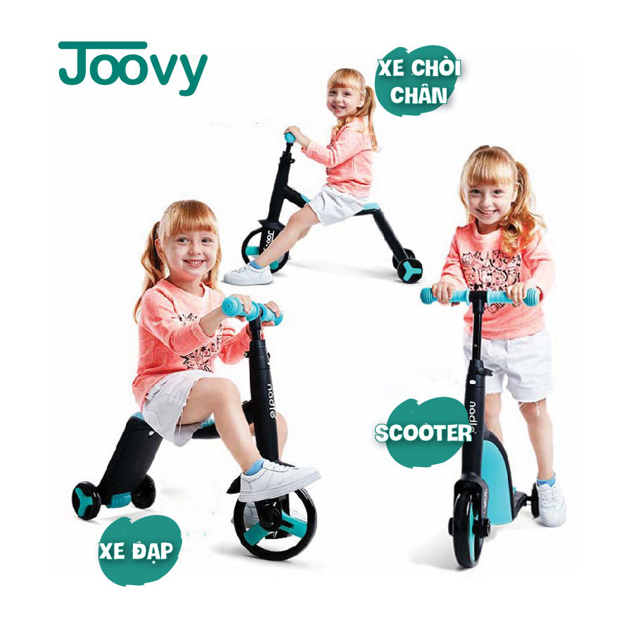 Xe trượt Scooter cho bé kiêm Xe chòi chân và Xe đạp 3 trong 1 cho trẻ em từ 1 tới 6 tuổi Nadle TF3 Joovy