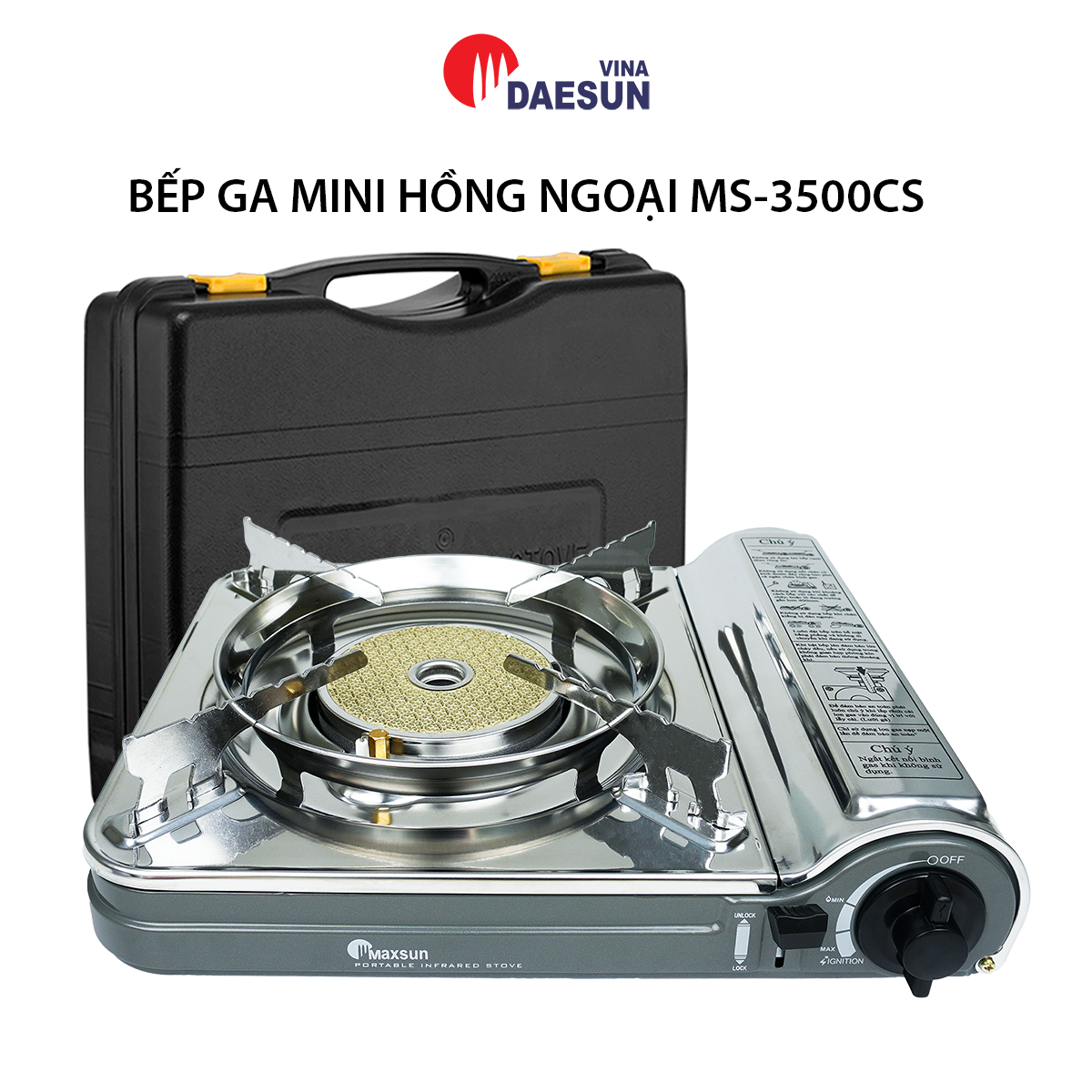 Bếp Ga Mini Hồng Ngoại MS-3500CS - Công Suất 1500W | Đầu Đốt Sứ Hồng Ngoại | Bảo Hiểm Chống Nổ | Hàng Chính Hãng