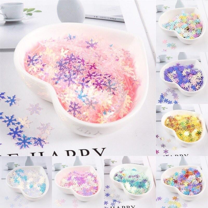 Hộp 30g Kim Tuyến Sequins Hình Hoa Tuyết Cánh Nhọn Trang Trí - Trường Thịnh Sài Gòn