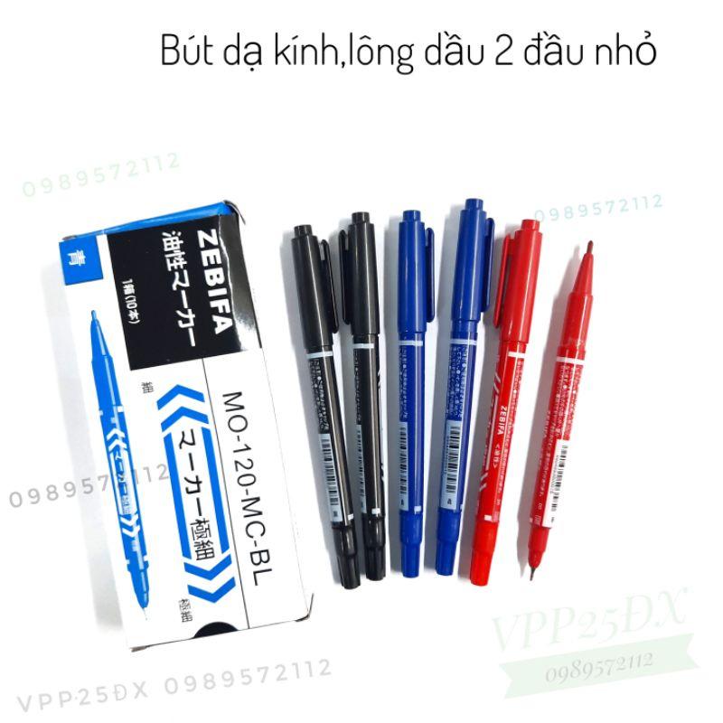 Hộp 10 cái Bút lông dầu 2 đầu-bút dạ kính MO-120 (loại rẻ)