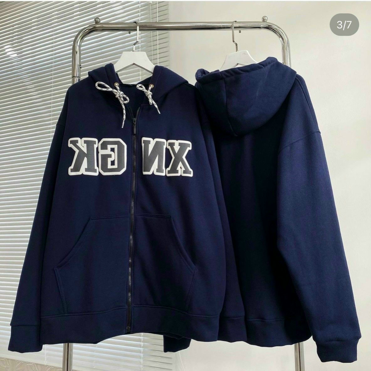 ÁO HOODIE - ÁO KHOÁC NỈ NGOẠI Dây full zip  HOOIDE MỚI in chữ ngược GK-NX