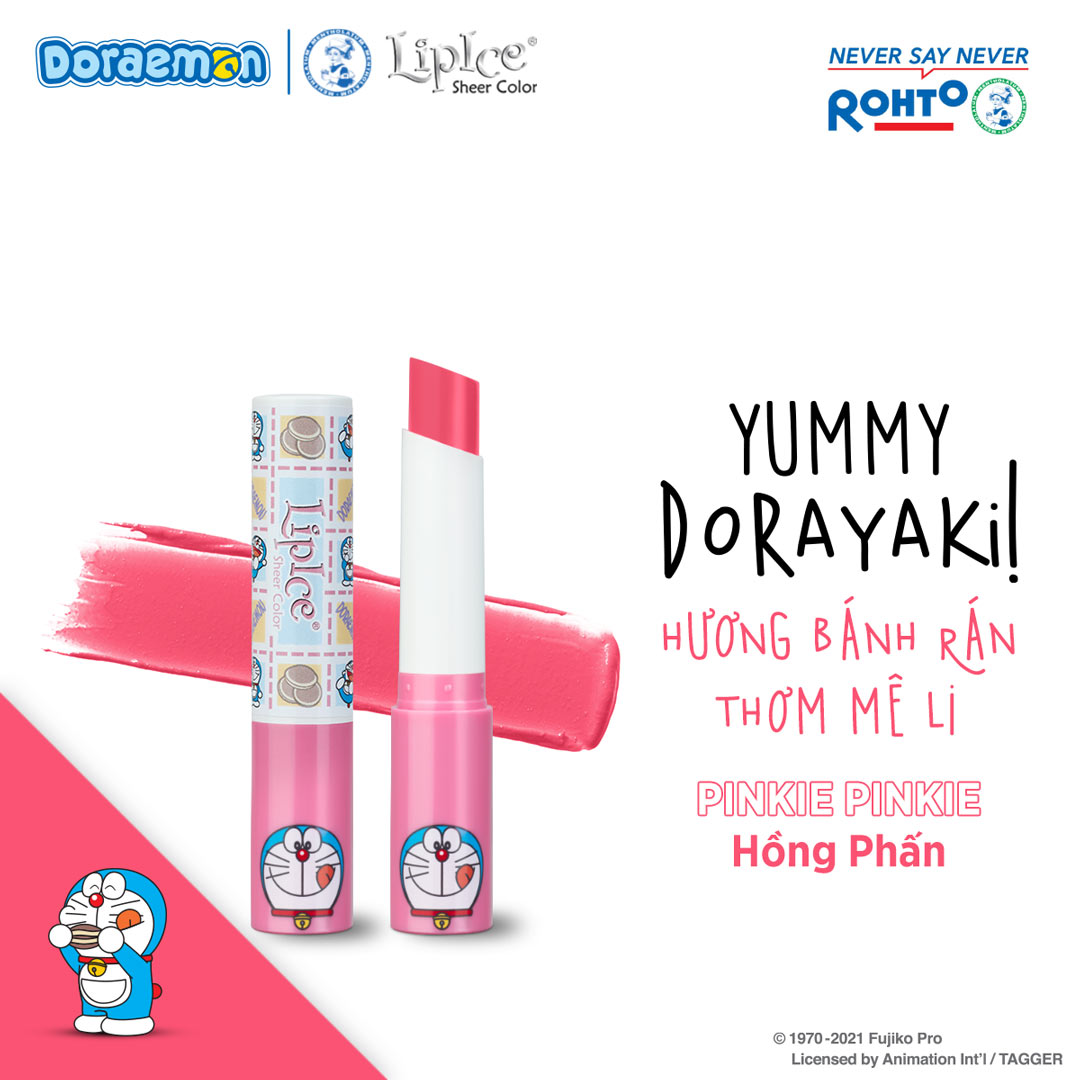 LipIce Son Dưỡng Có Màu Hồng Phấn Doraemon LipIce Sheer Color Dorayaki X Pinkie Pinkie 2,4g