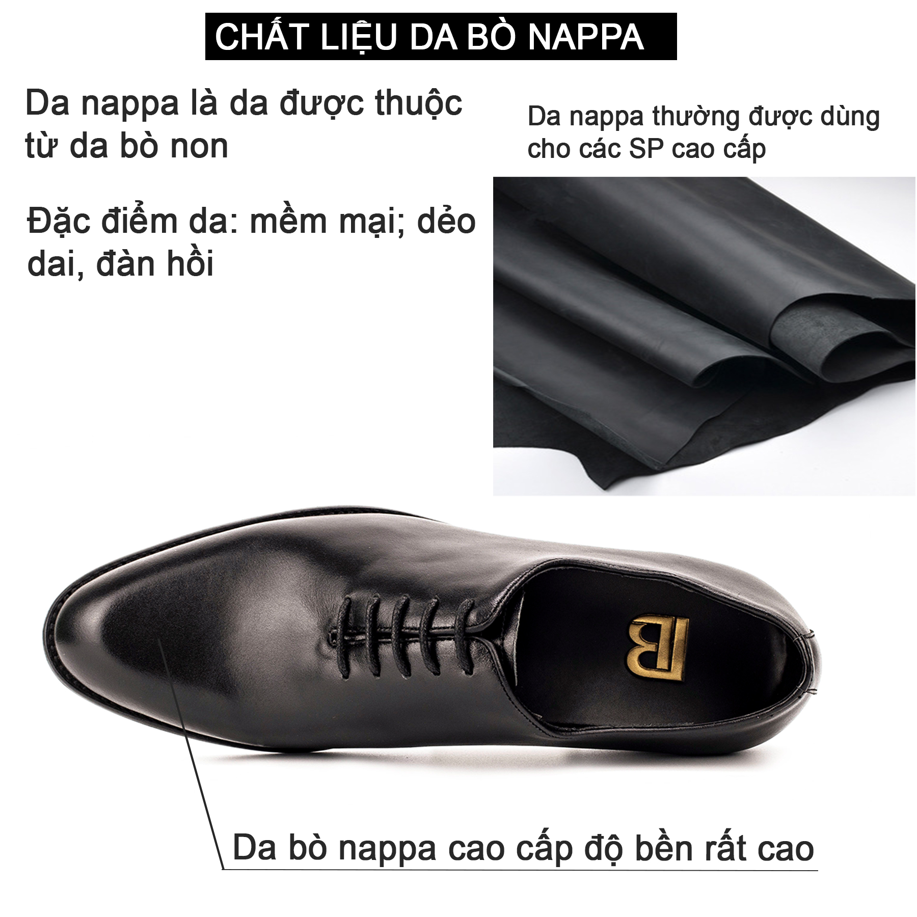Hình ảnh Giày da nam, giày oxford công sở Bụi Leather G102 - Da bò Nappa cao cấp - Bảo hành 12 tháng