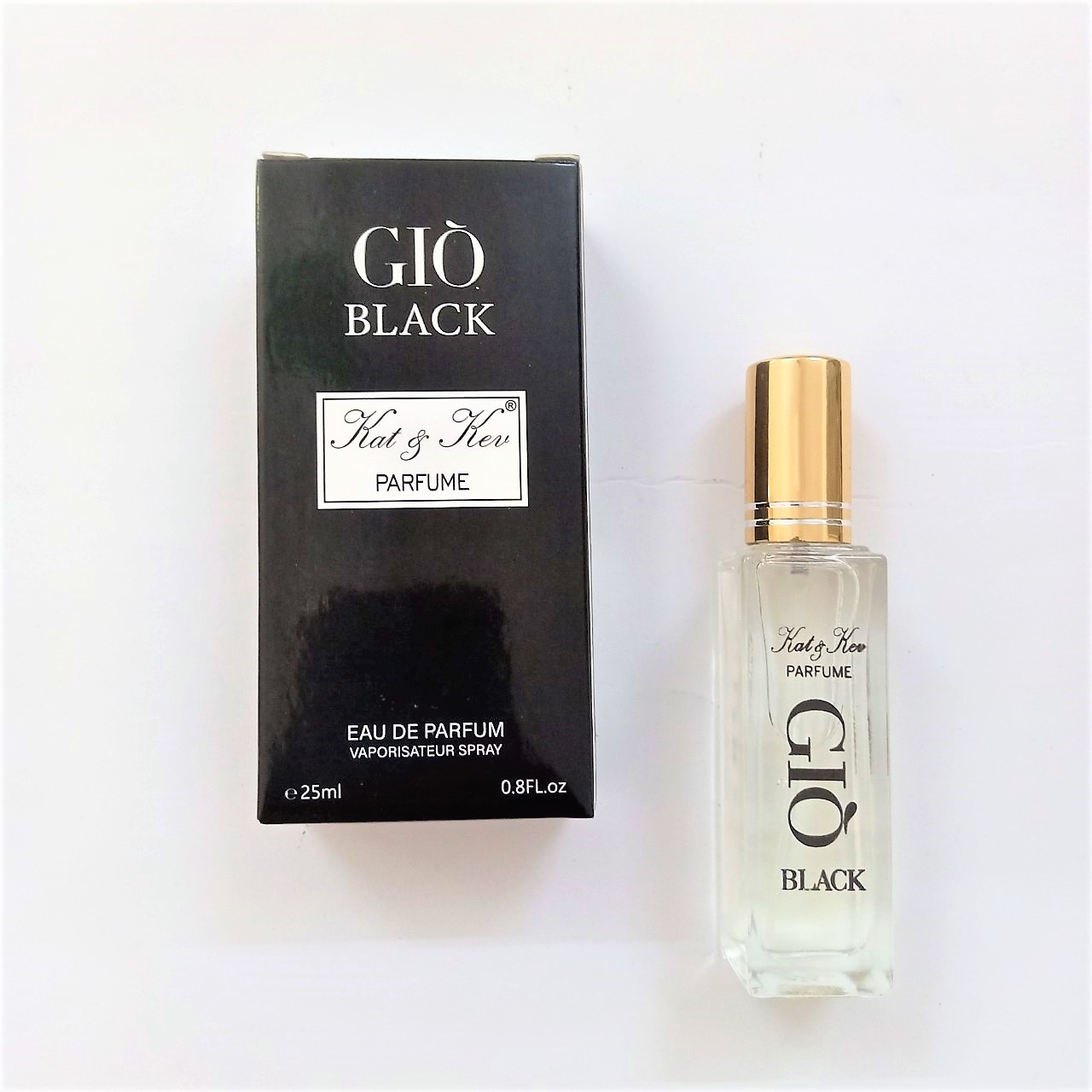 NƯỚC HOA CAO CẤP KAT&amp;KEV (CHAI XỊT) 25ML GIO` BLACK CHO NAM MÙI HƯƠNG TINH TẾ, SANG TRỌNG, MẠNH MẼ