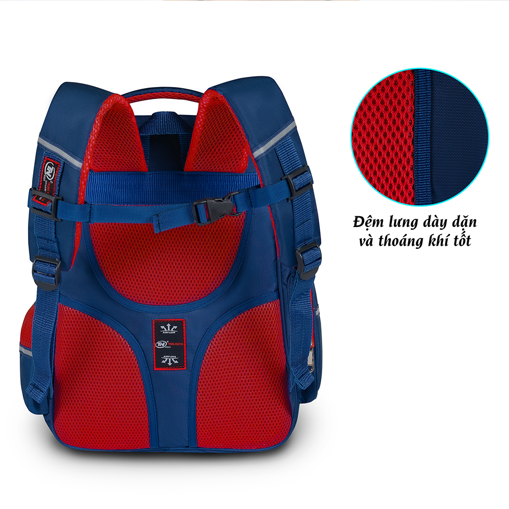 Balo Học Sinh TNBags Smart Red TN.B 3110 chất liệu Polyester chống thấm nước cao cấp