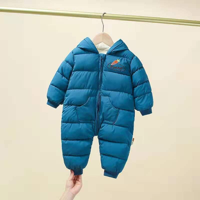 OLEKID 2021 Mùa Đông Cho Bé Rompers Plus Nhung Ấm Cho Bé Gái Snowsuit Hoạt Hình Thỏ Con Bé Trai Liền Quần Cho Bé Áo Liền Quần Quần Áo