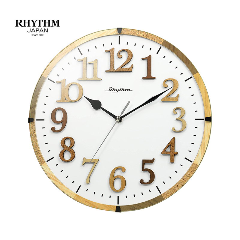 Đồng hồ Rhythm CMG130NR06 Kt 30 x 4.8cm, 880g Vỏ gỗ. Dùng Pin.