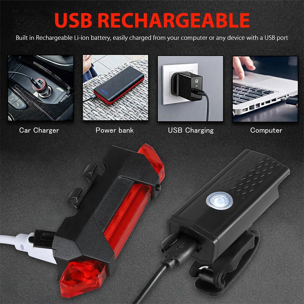 Đèn Đuôi Xe Đạp Leo Núi Có Thể Sạc Lại Bằng Cổng Usb