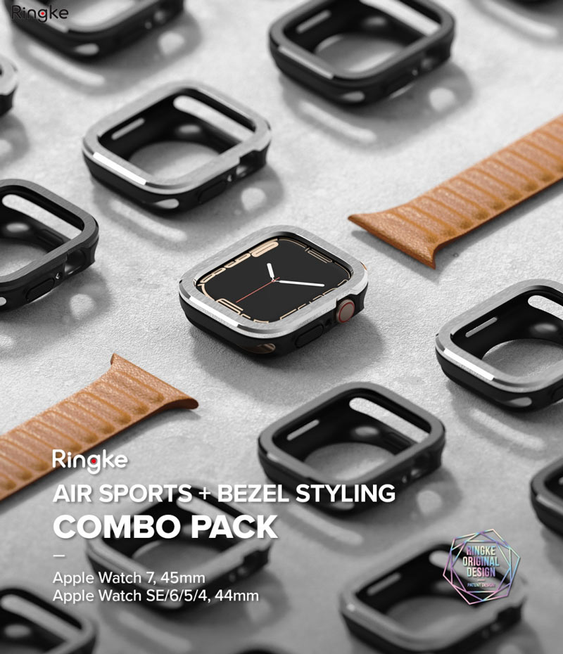 Combo Ringke Air Sports & Bezel Styling dành cho Apple Watch 9/8/7 45mm/SE/6/5/4 44mm - Hàng Chính Hãng