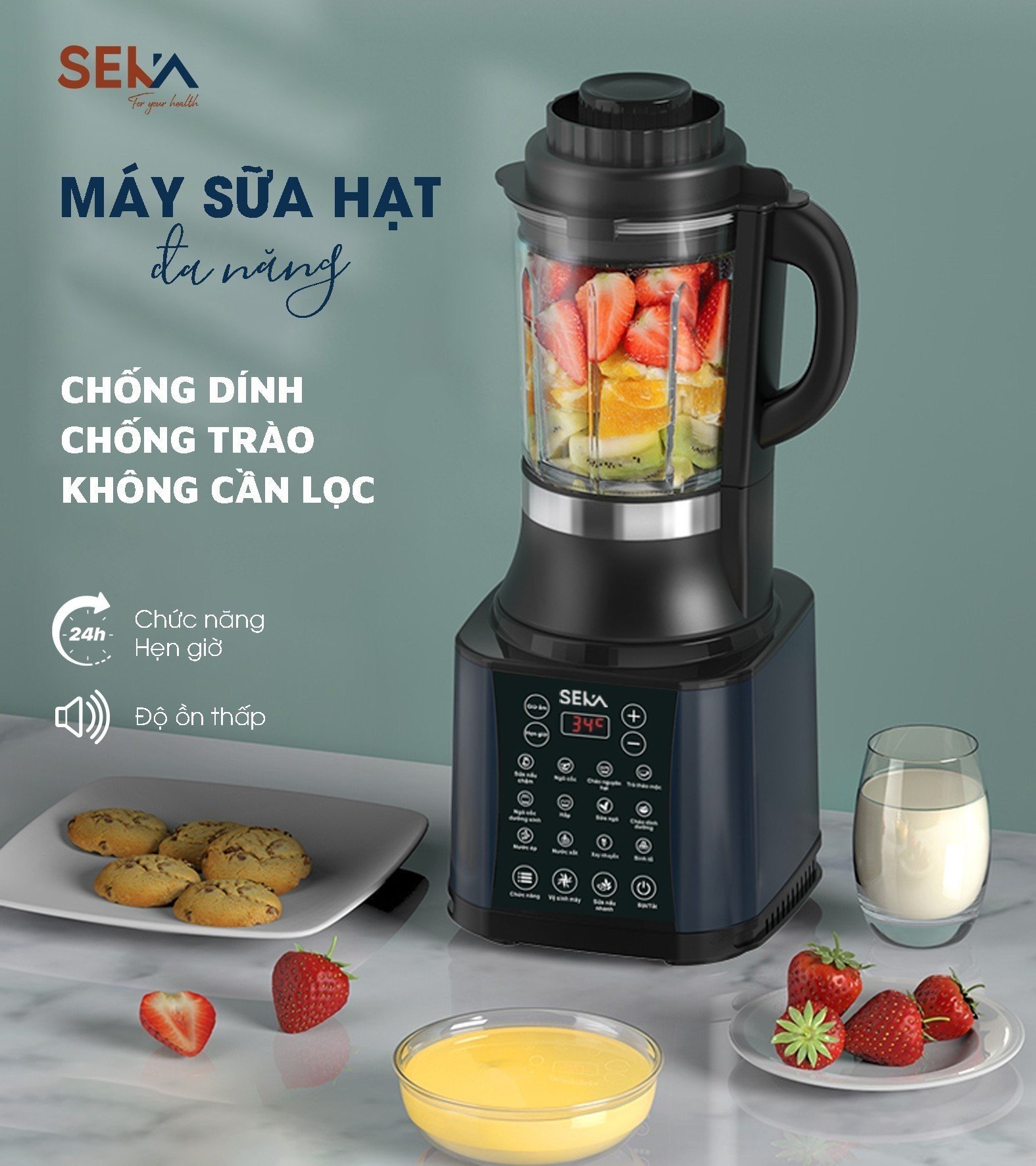 Máy Làm Sữa Hạt Đa Năng 14 in 1 SEKA E400 - Dung Tích 1,75L (Model 2023) - Hàng Chính Hãng