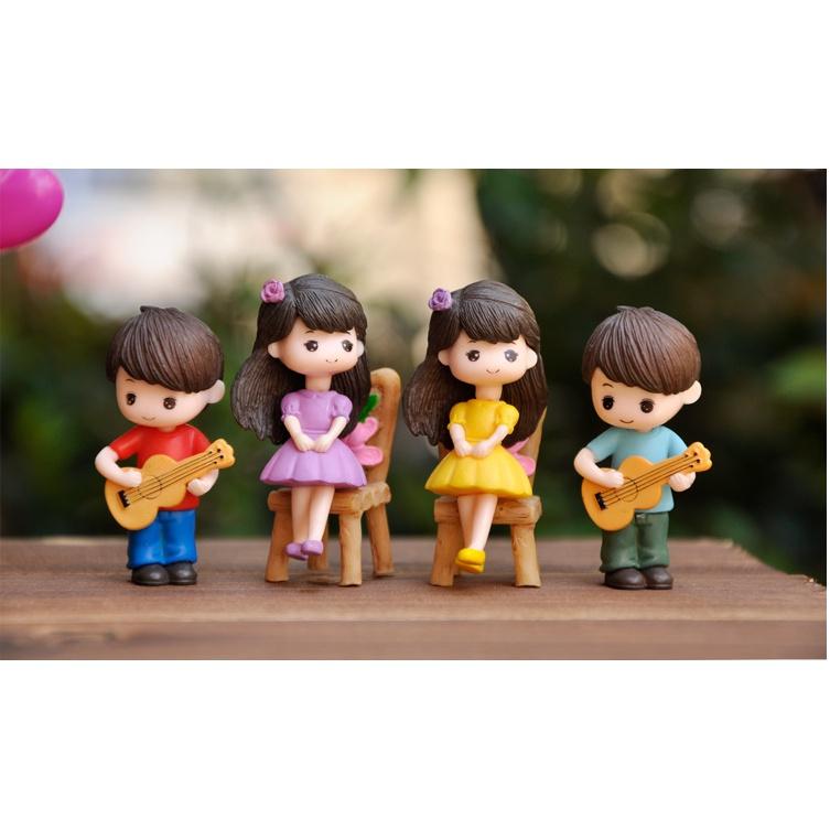 Set decor đánh đàn trang trí taplo xe hơi xinh xắn.