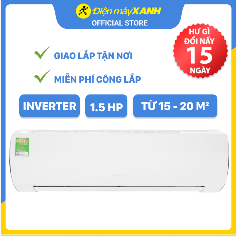 Máy lạnh Gree Inverter 1.5 HP GWC12FB-K6D9A1W - Hàng Chính Hãng(Giao Toàn Quốc)