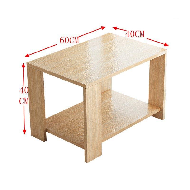 Bàn trà gỗ hai tầng tiết kiệm không gian, bàn gỗ mini phong cách vintage 60*40*40cm MoZi - TB008
