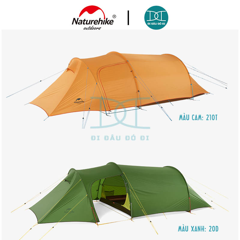 Lều cắm trại chống mưa 3 người 2 ngăn Naturehike Opalus NH17L001-L