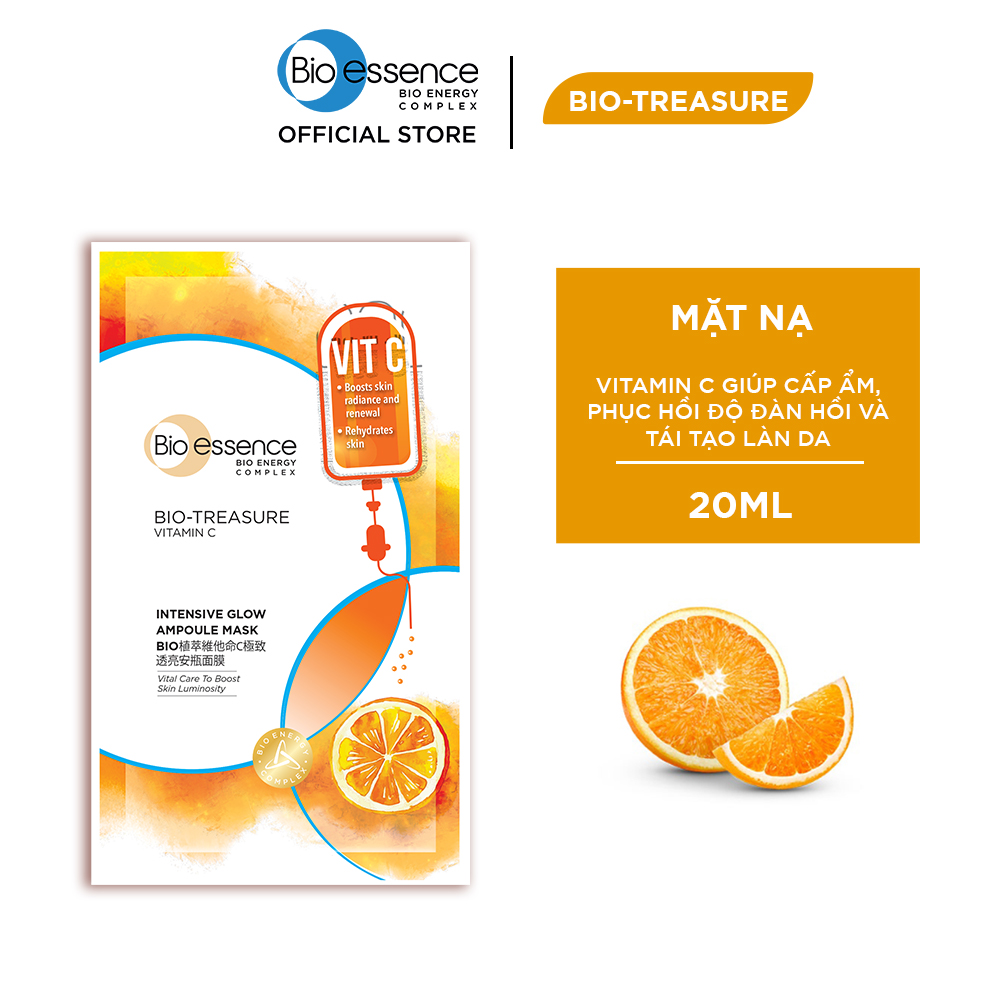 Mặt nạ giấy cấp ẩm và làm sáng da Bio-Essence Bio-Treasure tinh chất Vitamin C 20ml