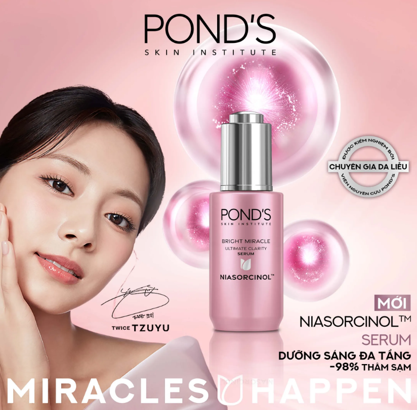 Combo Serum Dưỡng Sáng Mờ Thâm 3D Glow và Kem Dưỡng Ẩm Ngày Đêm Pond's Bright Beauty 30G &amp; 45G x2