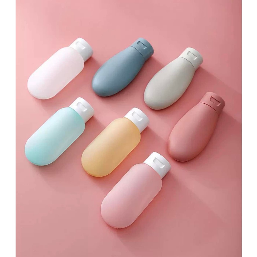 Chai chiết mỹ phẩm Lọ chiết dầu gội, sữa tắm nhựa dẻo 60ml - chai chiết nắp nhấn du lịch tiện dụng