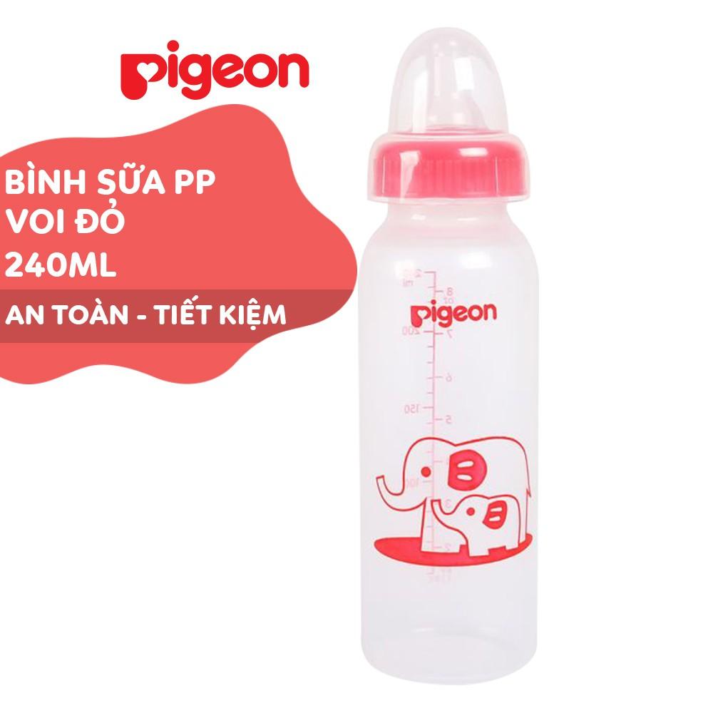 Bình sữa cổ hẹp PP tiêu chuẩn voi Pigeon 240ml (2018)