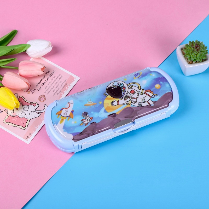 Hộp đựng bút học sinh đa năng 2 ngăn hộp nhựa ABS đựng bút chống thấm nước siêu nhẹ dễ thương dành cho học sinh LPY227